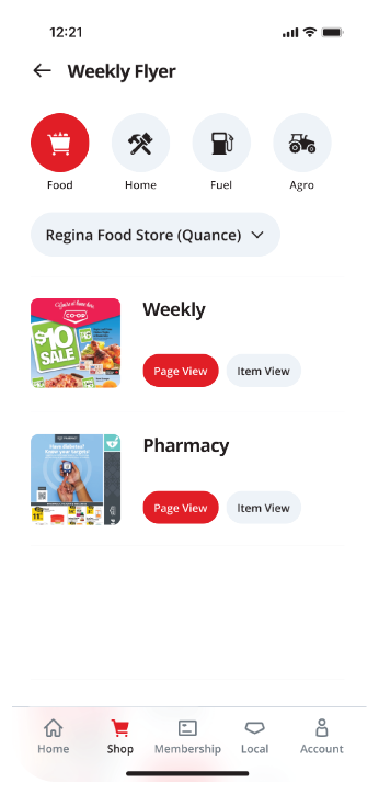 Co-op flyers are available through our mobile app!